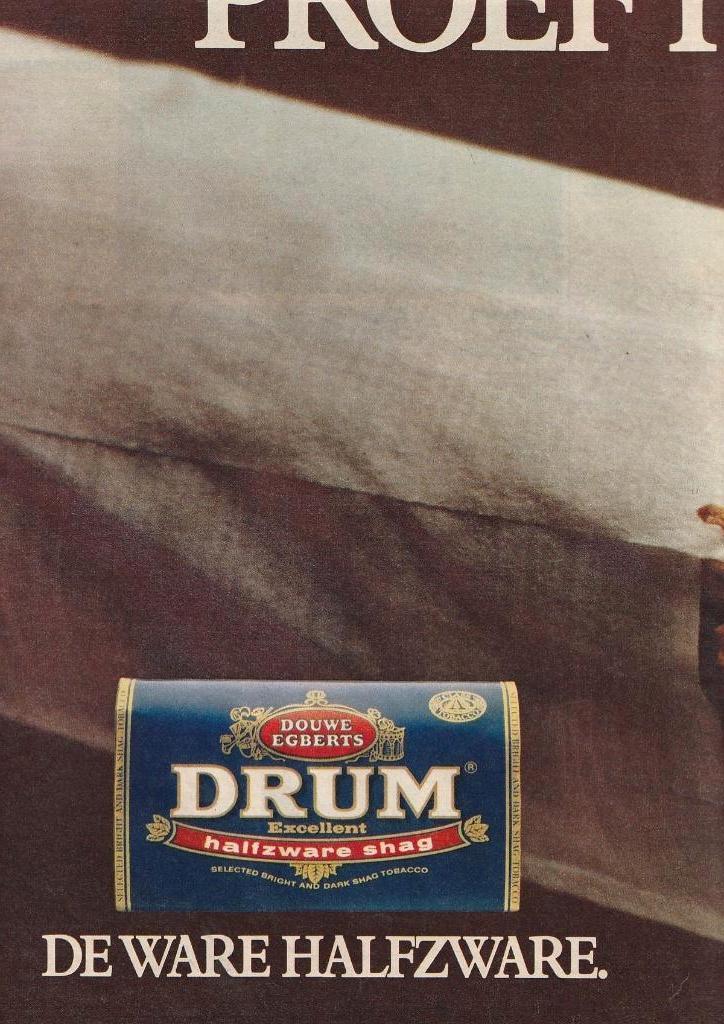 Retro reclame 1979 Drum shag tabak echt heel pittig, Verzamelen, Verzenden, Overige typen