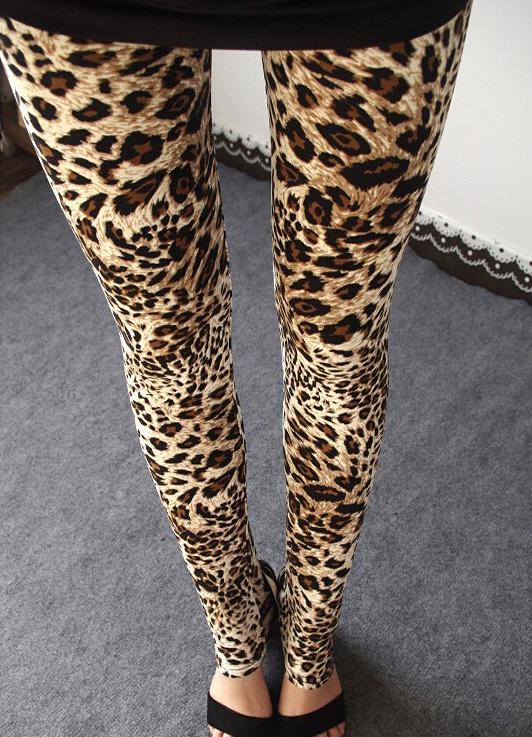 Luipaard legging high waist strakke dames broek panter, Maat 38/40 (M), Bruin, Verzenden, Nieuw