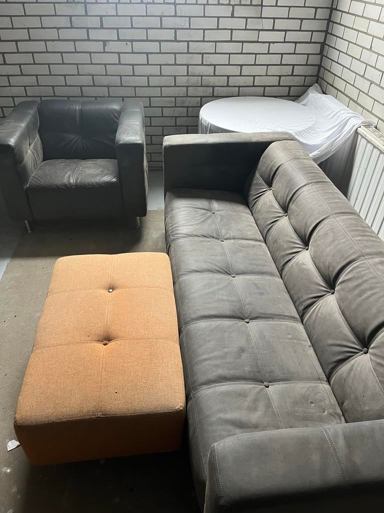 Gelderland bank, fauteuil en hocker - Jan des Bouvrie, Ophalen, Gebruikt, Driepersoons, 75 tot 100 cm