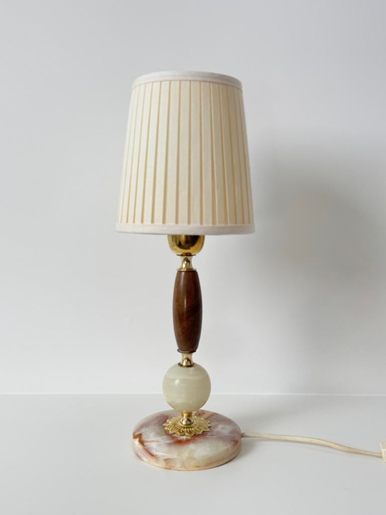 Vintage Onyx Marmer Lampenvoet - Werkend & Onbeschadigd, Ophalen of Verzenden