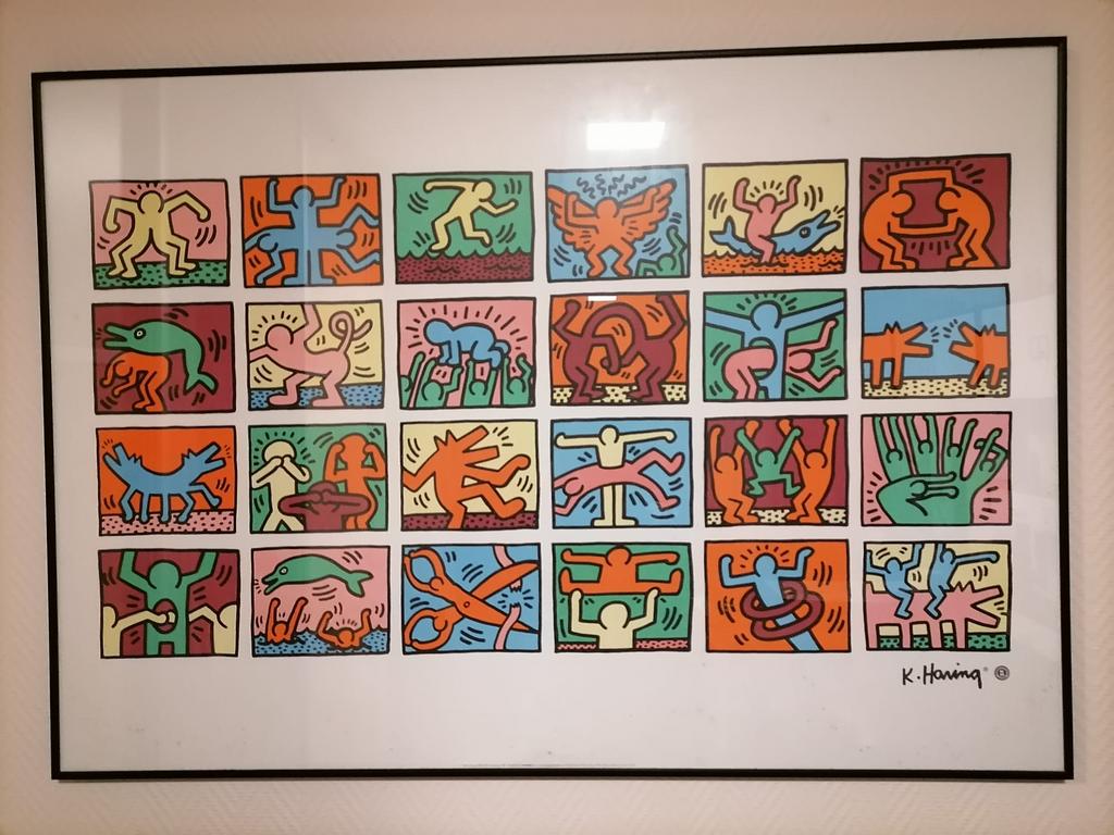 Keith HARING Retrospective 1989 Haring Foundation, Verzamelen, Posters, Gebruikt, Met lijst, Deurposter of groter, Rechthoekig Liggend