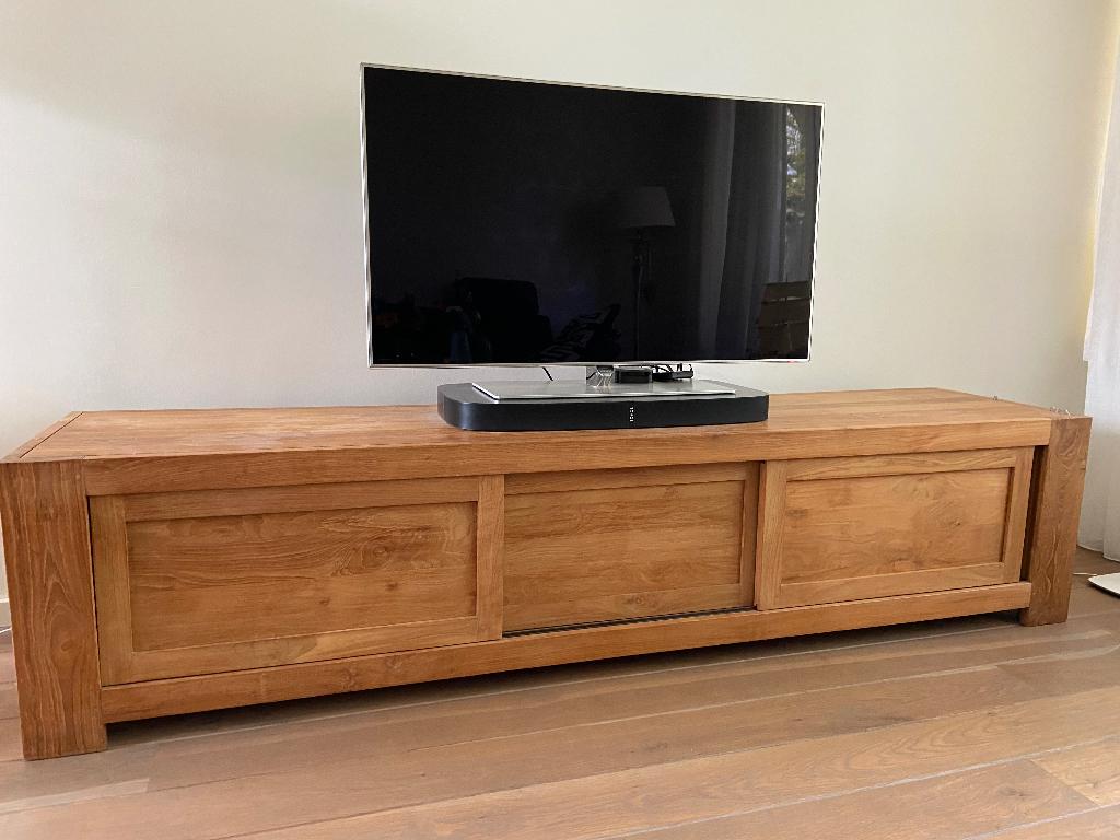 tv meubel, Huis en Inrichting, Kasten | Televisiemeubels, Ophalen, Gebruikt, Teakhout, Minder dan 100 cm