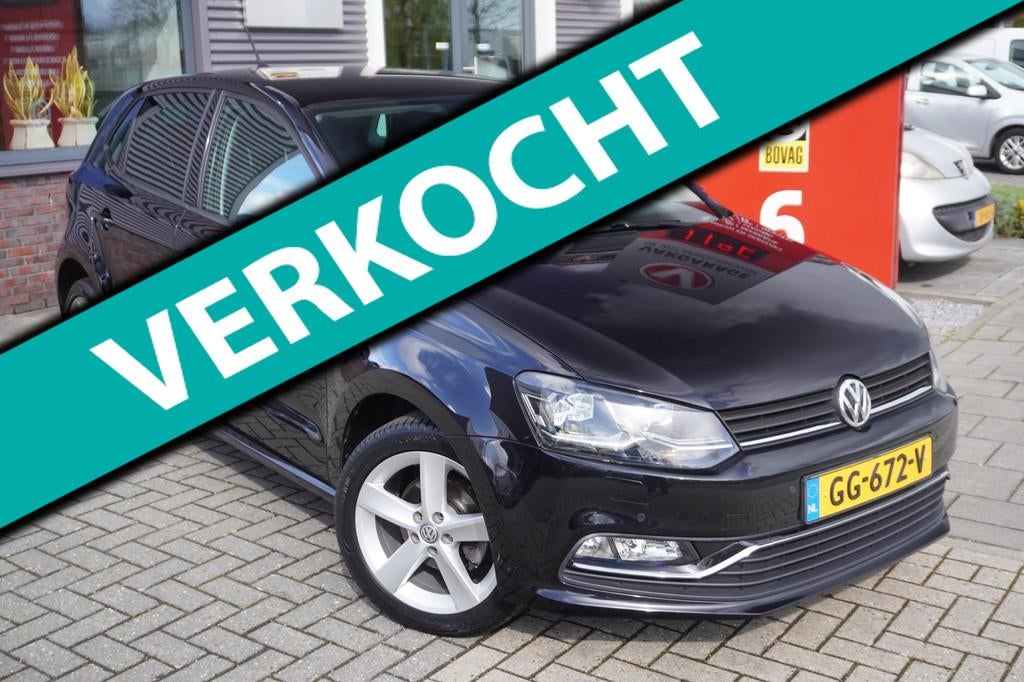 Volkswagen Polo 1.2 TSI Highline / Camera / Clima / Cruise c, Stof, 4 cilinders, Zwart, Origineel Nederlands