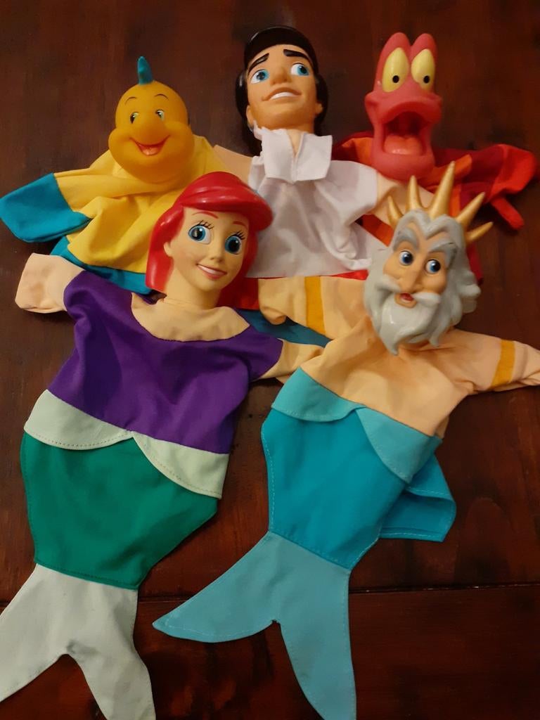 Kleine zeemeermin handpoppen poppenkastpoppen Disney, Ophalen of Verzenden, Pop