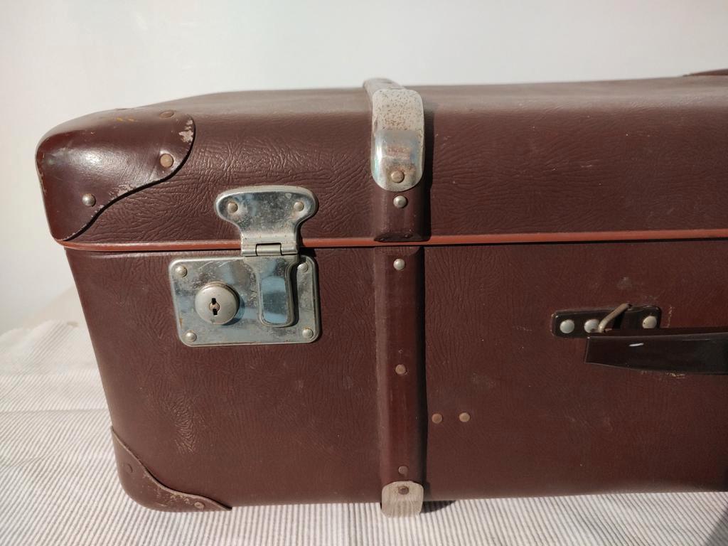 K396 VINTAGE jaren 40-50 koffer /hutkoffer  geperst karton, Ophalen, Overige materialen, Gebruikt, -