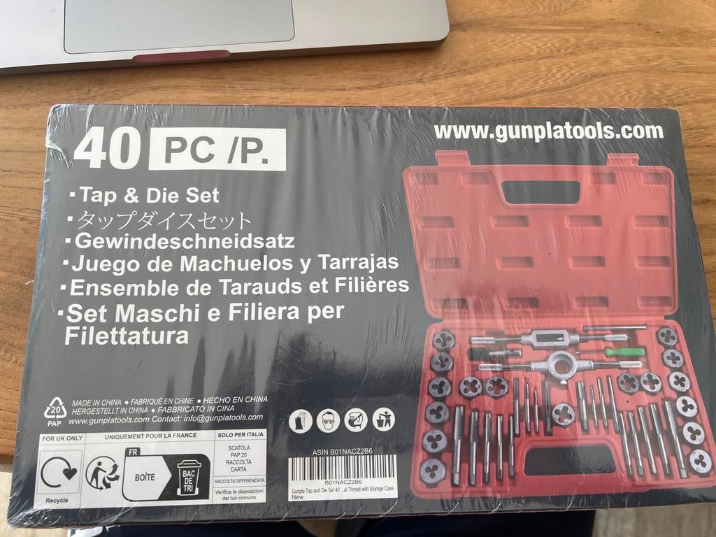 40-delige Tap- en Snijset - Gunplatools, Doe-het-zelf en Verbouw, Gereedschap | Handgereedschap, Nieuw, Ophalen of Verzenden