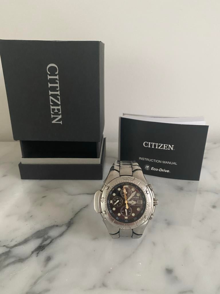 Citizen Eco-Drive Chronograaf Herenhorloge, Gebruikt, Staal, Ophalen of Verzenden, Polshorloge