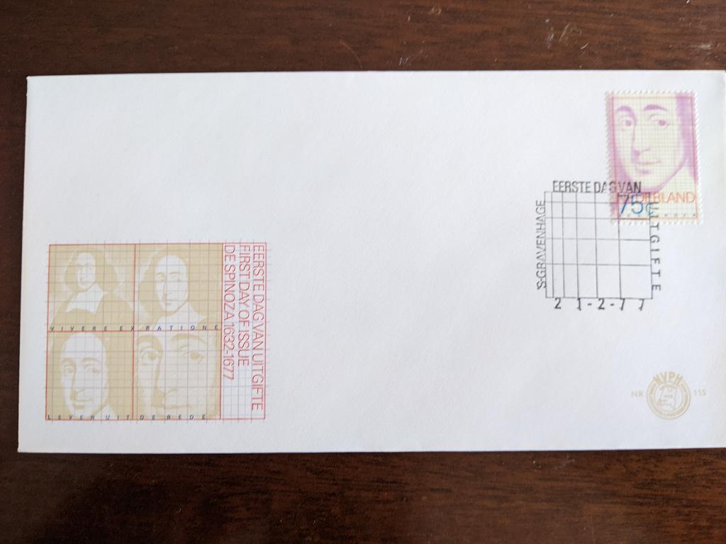 NL 1977; FDC E-155 SPINOZA, Verzenden, Onbeschreven, Nederland