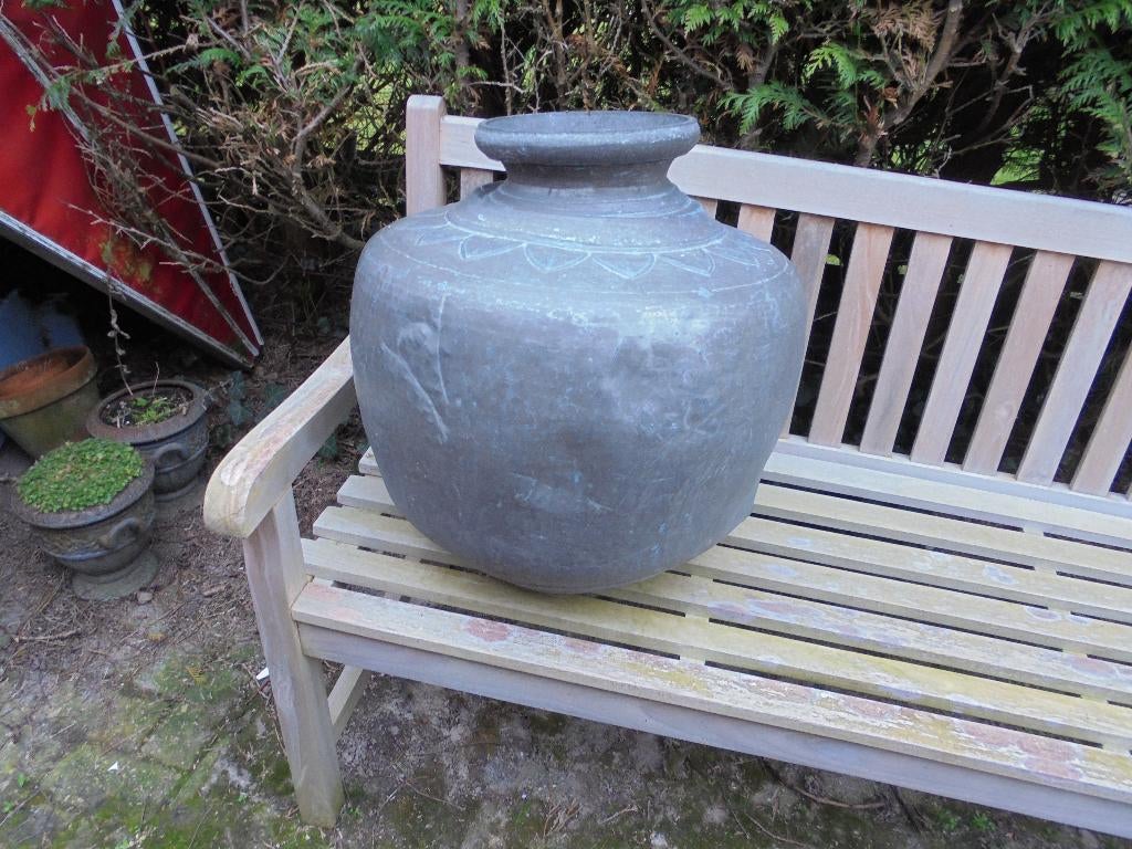 hele grote pot, Gebruikt, Rond, Metaal, Tuin