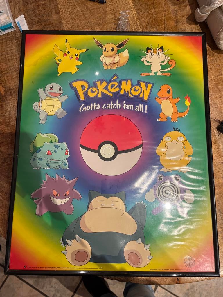 Pokémon poster in lijst - Gotta Catch 'Em All!, Verzamelen, Ophalen, Met lijst, A1 t/m A3, Film en Tv