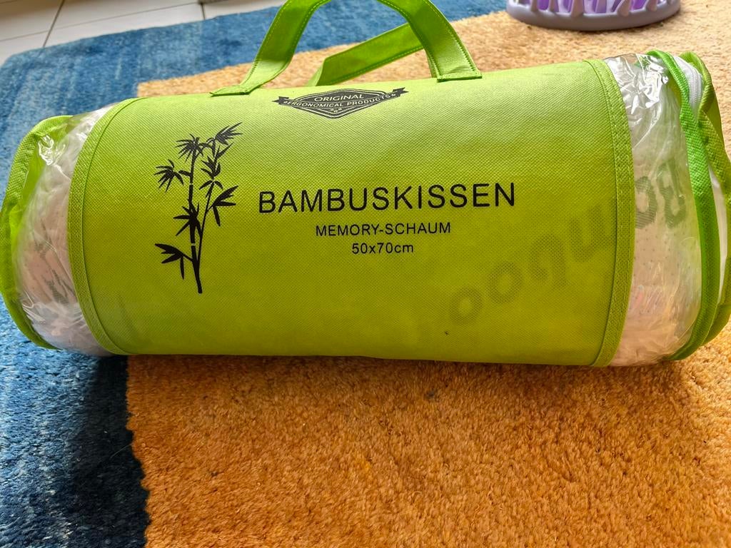 Nieuw Bamboo memory foam hoofdkussen 50x70 cm, Ophalen, Nieuw, Wit, Kussen