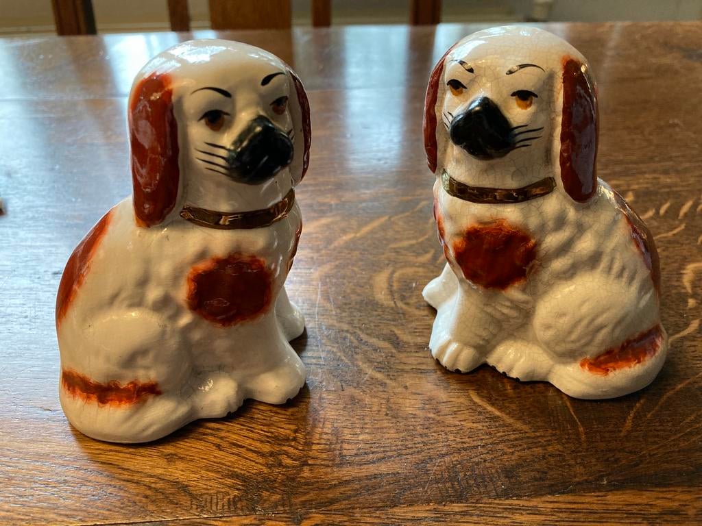 Staffordshire set antieke hondjes, Ophalen of Verzenden, Zo goed als nieuw, Dier