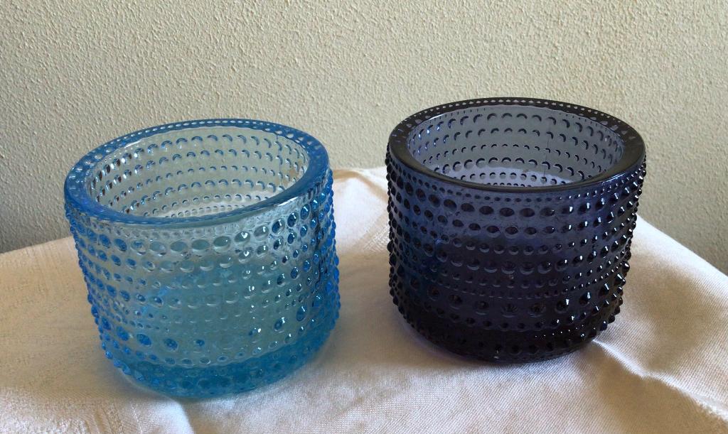 Kastehelmi iittala, 2 sfeerlichten, blauw, Huis en Inrichting, Overige materialen, Blauw, Ophalen of Verzenden, Zo goed als nieuw