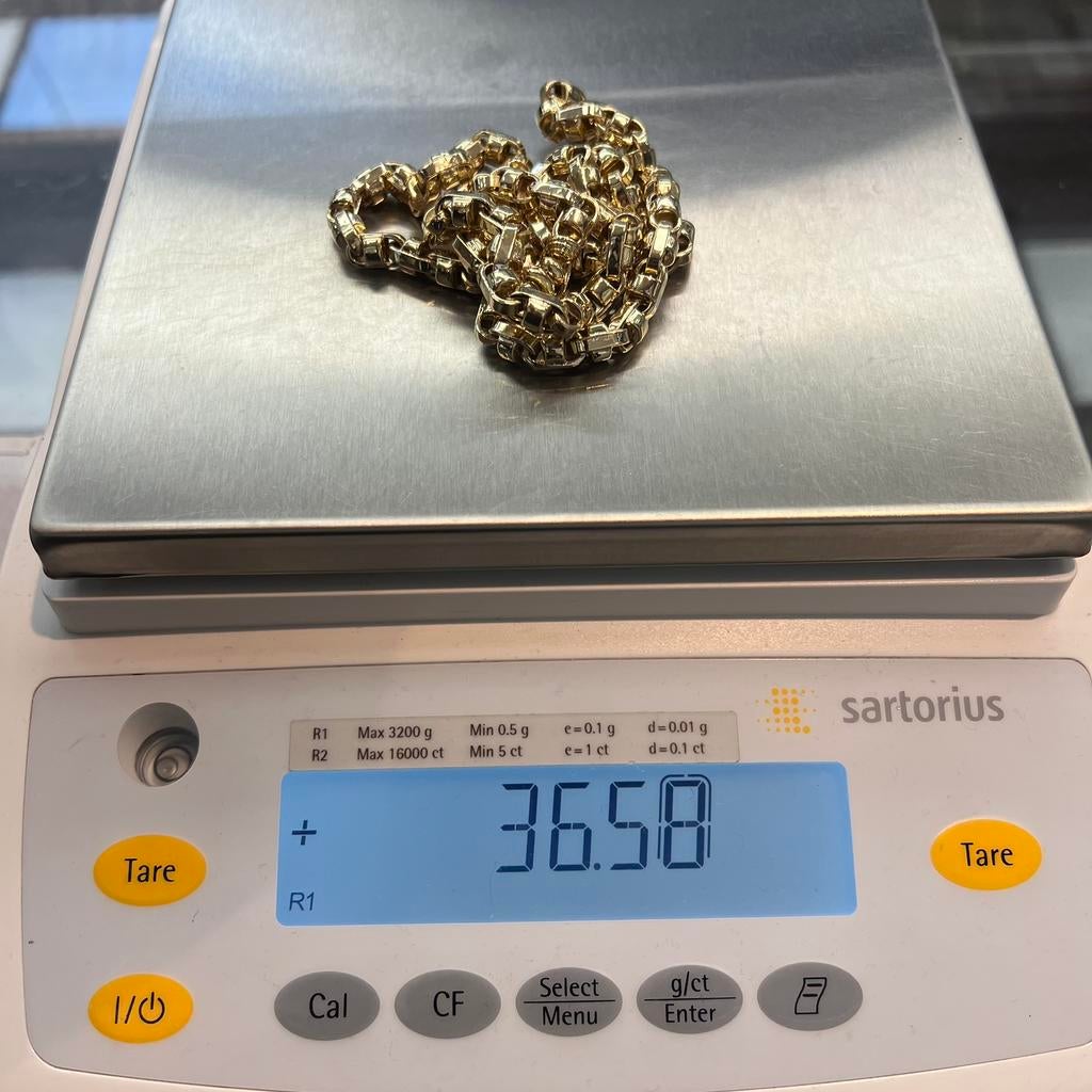 14k gouden ketting 36,58 gram goud, Ophalen of Verzenden, Zo goed als nieuw, Goud