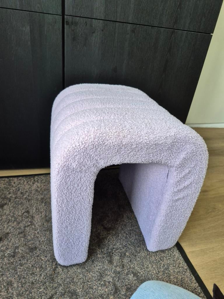 Teddy poef lila, Ophalen, Minder dan 50 cm, Rond, Minder dan 50 cm