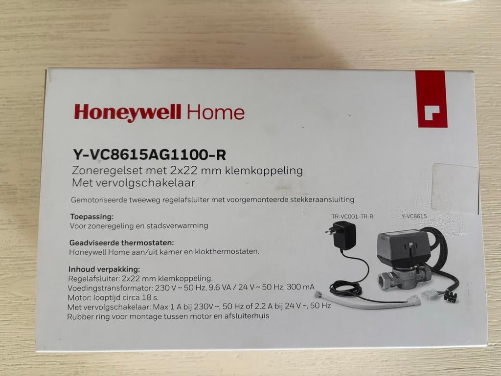 Honeywell zoneregelset Y-VC8615AG1100-R 22mm knel NIEUW., Ophalen of Verzenden