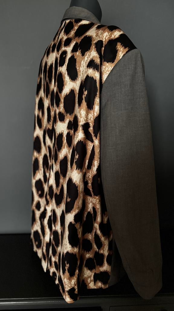 Refined Departement blazer, jasje grijs en panter mt. L, ., Maat 42/44 (L), Ophalen of Verzenden, Zo goed als nieuw