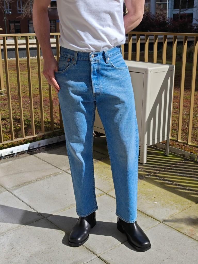 Levis 501 93 cropped W30 men, Ophalen, Blauw, W32 (confectie 46) of kleiner, Zo goed als nieuw