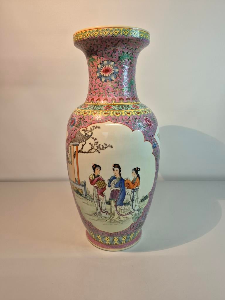 Vintage chinese family rose vase, Ophalen of Verzenden