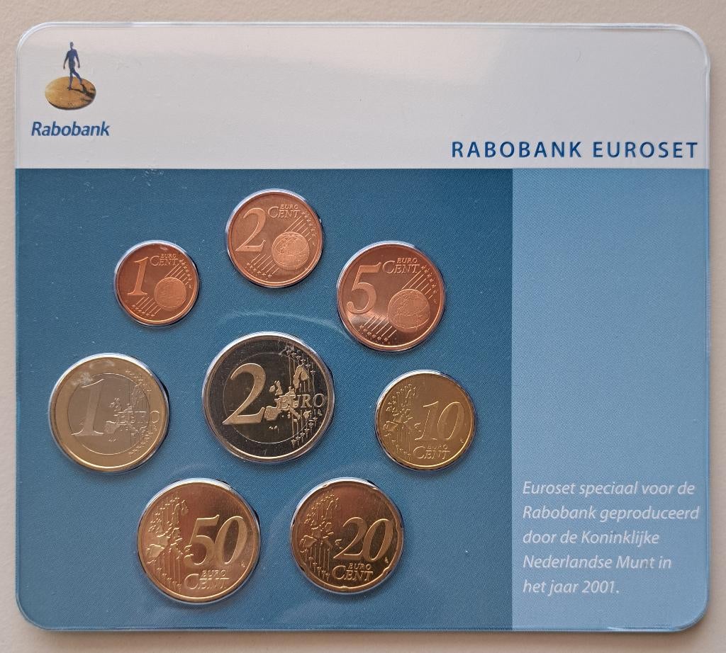 Rabobank Euroset 2001 BU, Postzegels en Munten, Ophalen of Verzenden, Koningin Beatrix, Euro's, Setje