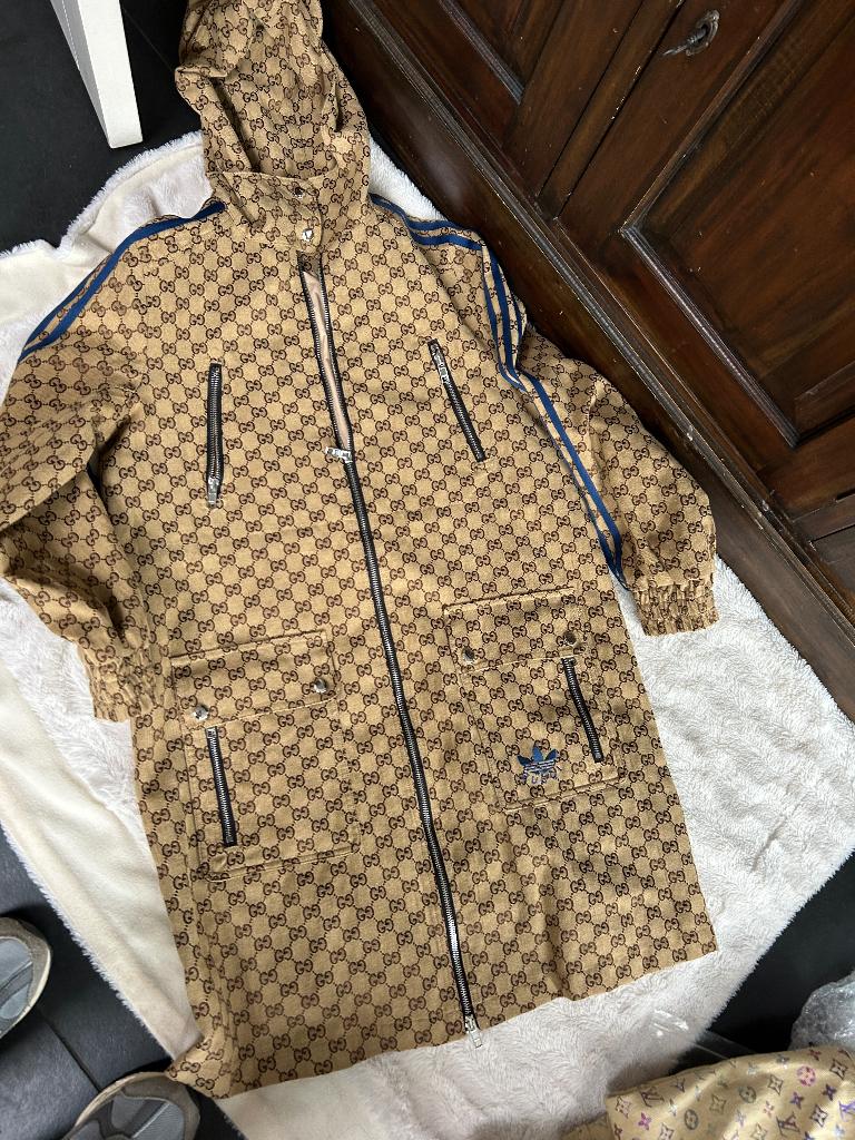 GG Adidas X GG  Coat, Ophalen, Maat 52/54 (L), Bruin, Gucci