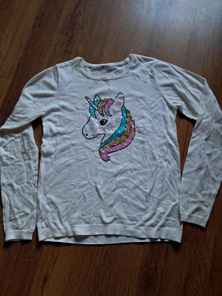 Unicorn trui van H&M maat 170 Nieuw lovertjes, Meisje, Trui of Vest, H&M, Nieuw