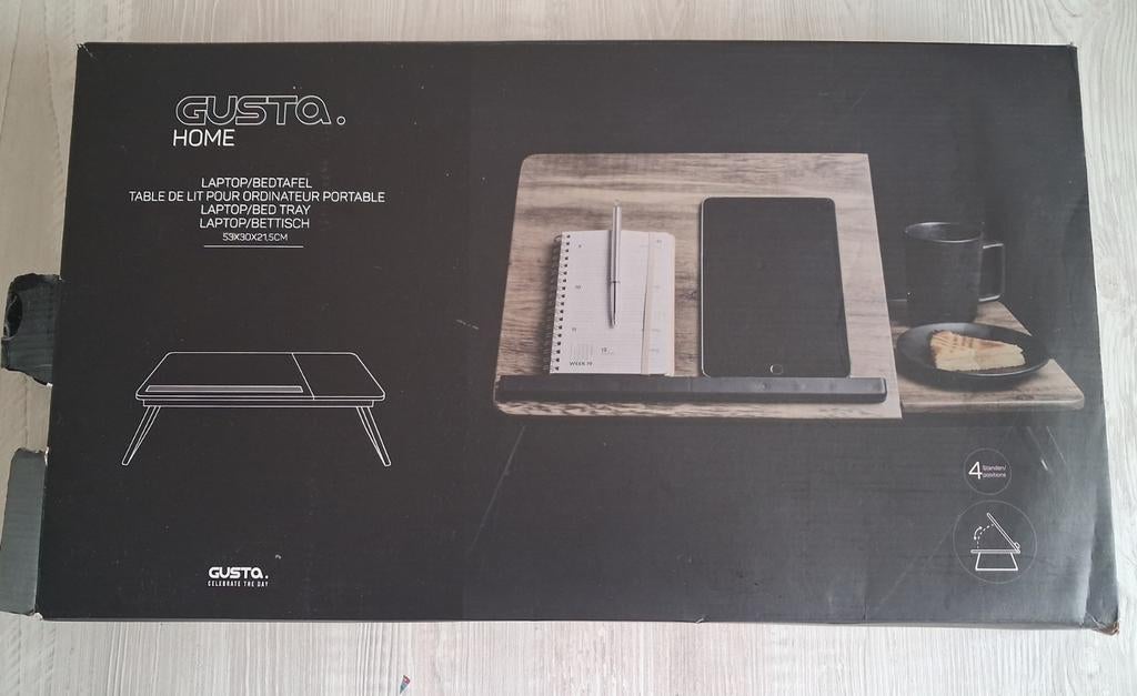 Gusta Laptop/Bedtafel - Verstelbaar en Draagbaar, Computers en Software, Ophalen of Verzenden, Zo goed als nieuw, In diepte verstelbaar