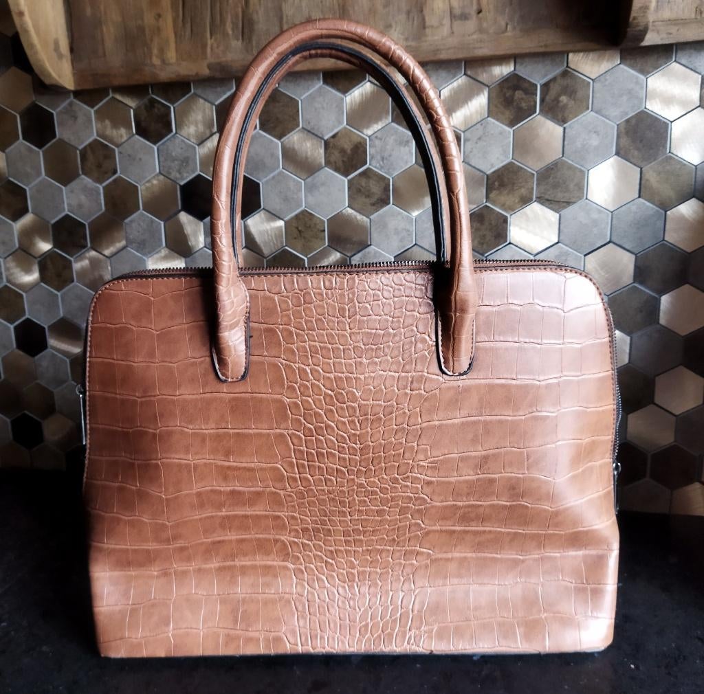 Nieuw: Handtas Bruin Croco, Ophalen of Verzenden, Nieuw, Bruin, Handtas