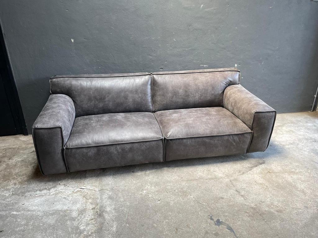 Landelijke leren stoffen bank banken fauteuil anker Africa, Ophalen of Verzenden, Nieuw, Leer, Landelijk industrieel stoer vintage