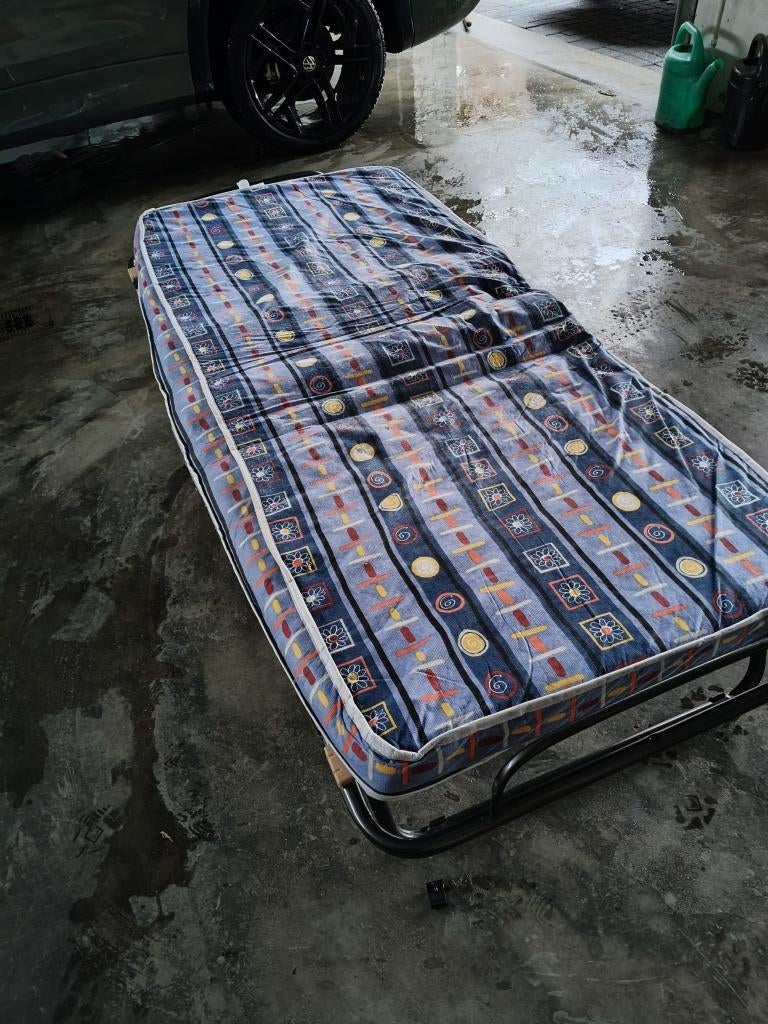 opklapbed 1 persoons, Ophalen, Gebruikt, Eenpersoons, Zwart