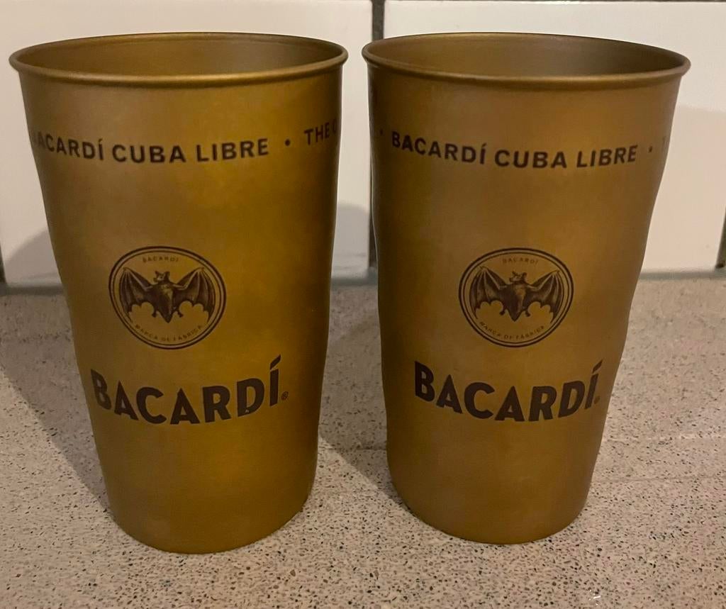 5 Bacardi cuba Libre metalen beker bekers, Verzamelen, Ophalen of Verzenden, Zo goed als nieuw, Gebruiksvoorwerp