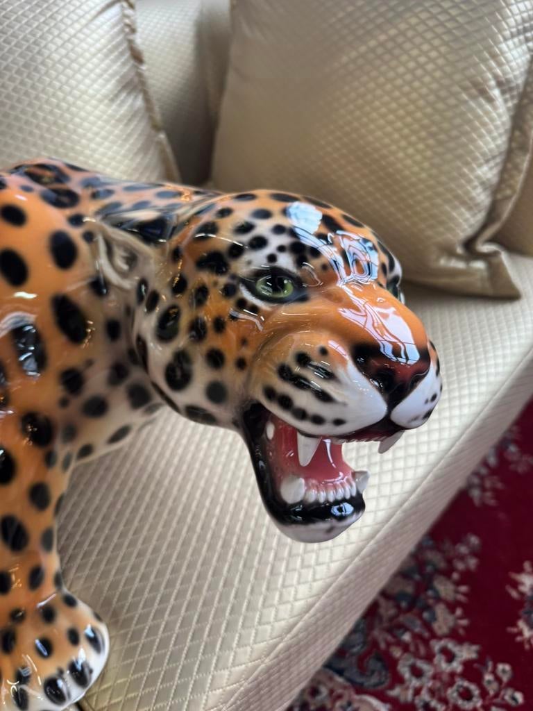 Grote sluip jaguar porselein italiaans handmade, Ophalen, Zo goed als nieuw, Dier