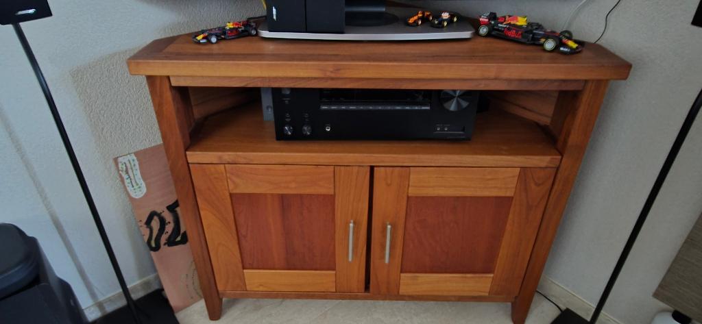 Mooie TV-kast (Hoekmodel) – Noten- & Kersenhout, Huis en Inrichting, Kasten | Televisiemeubels, Ophalen, Hoekmodel, Gebruikt, 50 tot 100 cm