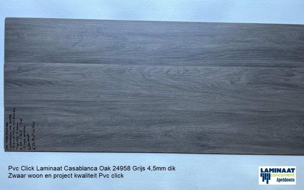49m2 Pvc click Laminaat Casablanca Oak Grijs 28pak = €795, Nieuw, Ophalen of Verzenden, 25 tot 50 m², Pvc click laminaat grijs