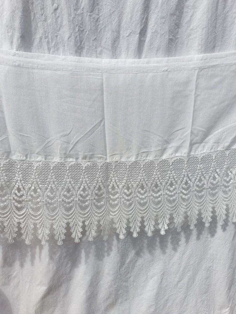 Mooie vitrage met kant. 7 dezelfde, in verschillende mate, ., Wit, Ophalen of Verzenden, Zo goed als nieuw