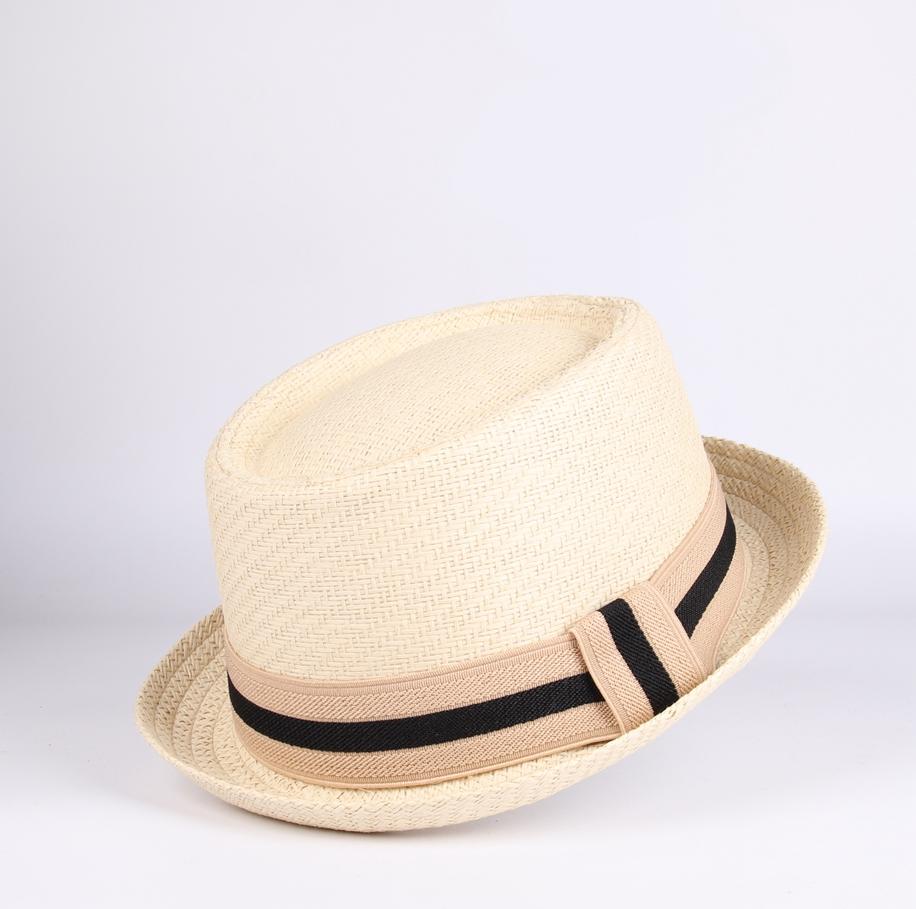 Creme stro pork pie hoed / heren dames zomer strand bowler, Verzenden, Nieuw, Hoed