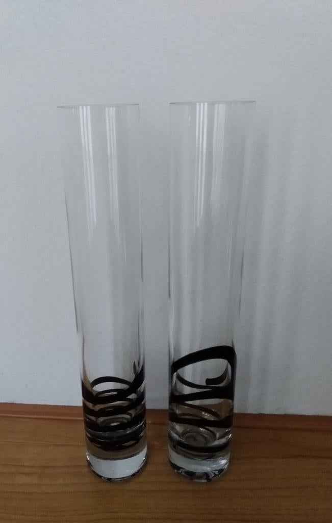 Twee  Murano Vazen, Huis en Inrichting, Woonaccessoires | Vazen, Gebruikt, Wit, Ophalen of Verzenden, Glas