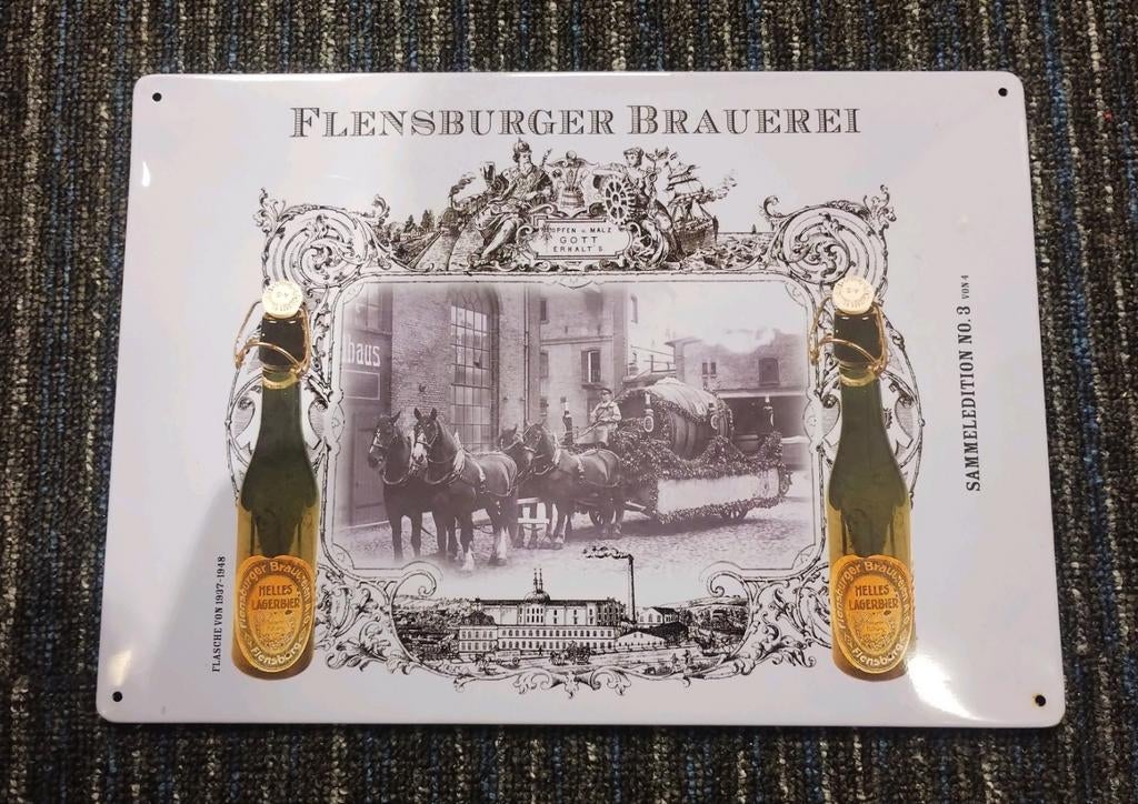 Flensburger bier reclamebord, Verzamelen, Biermerken, Ophalen of Verzenden, Zo goed als nieuw, Reclamebord, Plaat of Schild, Overige merken