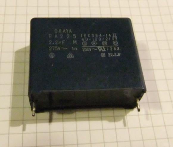 Okaya PA225 Ruisonderdrukkingscondensator, 2.2 uF 275VAC, Ophalen of Verzenden, Gebruikt