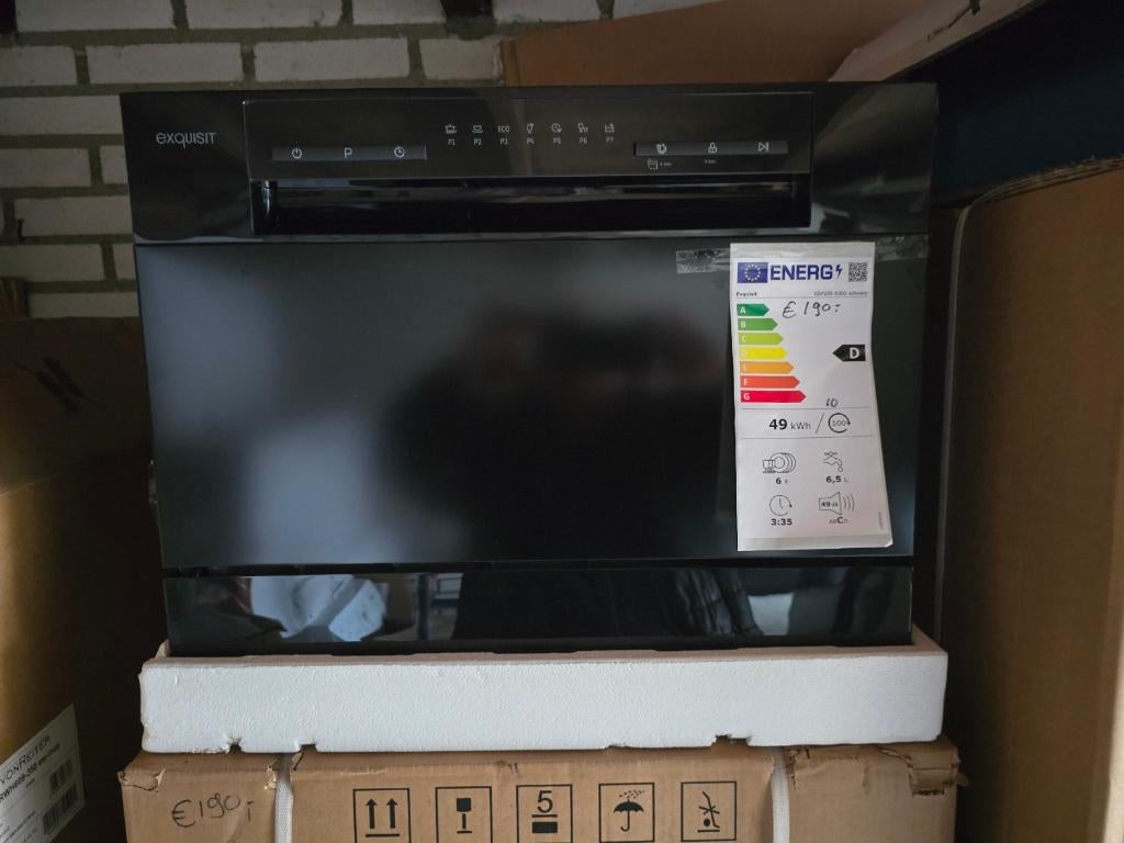 Nieuwe zwarte compacte vrijstaande mini opzet vaatwasser, Witgoed en Apparatuur, Vaatwasmachines, Ophalen, Minder dan 85 cm, Minder dan 10 liter