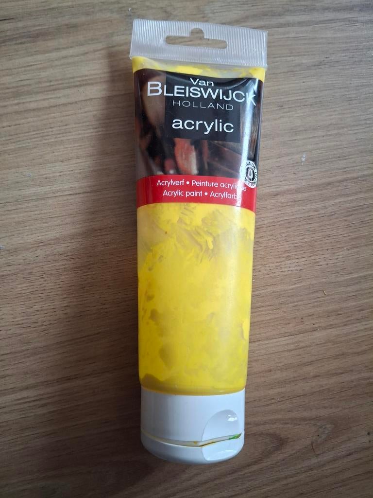 Van Bleiswijck Acrylverf - Geel, Hobby en Vrije tijd, Schilderen, Ophalen of Verzenden, Gebruikt, Acrylverf