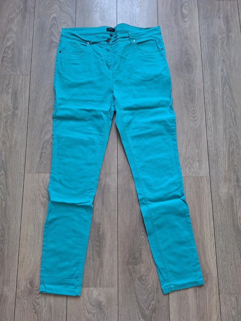 Mooie turquoise katoenen broek - maat 44 (LIV), Kleding | Dames, Overige kleuren, Maat 42/44 (L), Ophalen of Verzenden, Zo goed als nieuw