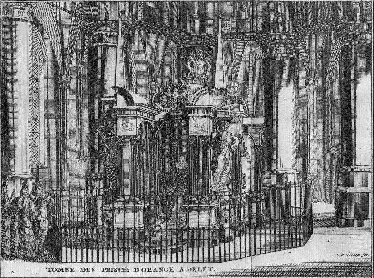 gravure graf Willem van Oranje Delft, Jan Luijken 1730, Verzenden