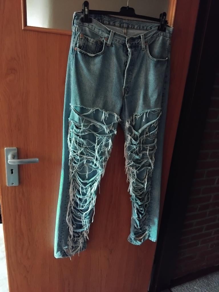 LEVI'S 501 VINTAGE JEANS RIPPERD JEANS/SPIJKERBROEK/ORIGINE, Ophalen, Blauw, Zo goed als nieuw, W30 - W32 (confectie 38/40)
