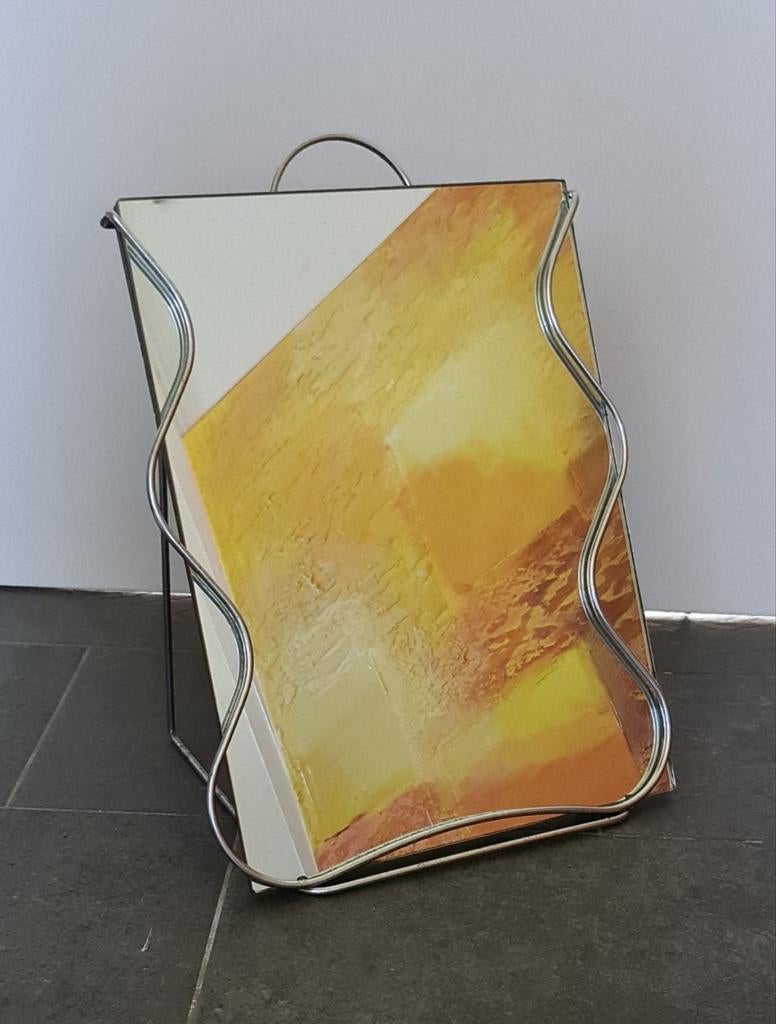 Schoenwinkel spiegel / vloerspiegel '30, Antiek en Kunst, Antiek | Spiegels, Minder dan 50 cm, Rechthoekig, Ophalen of Verzenden