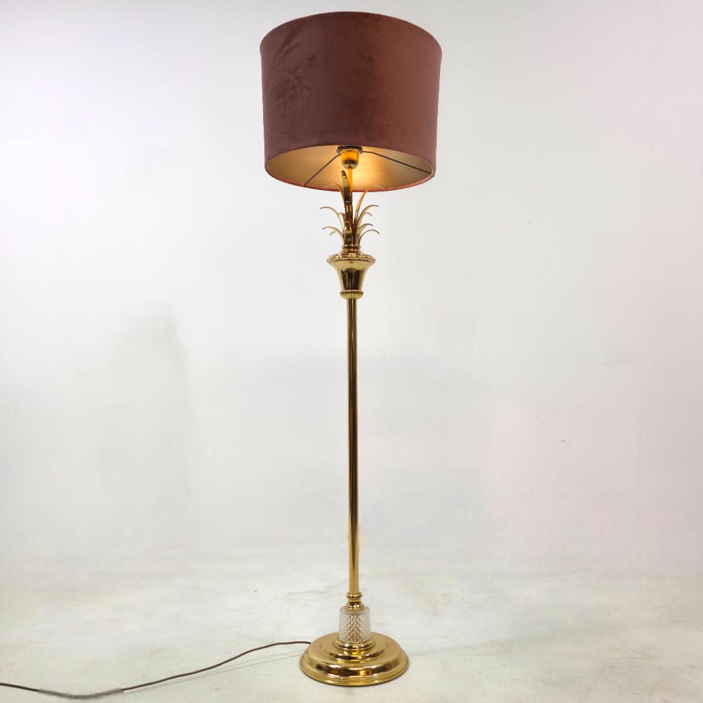 Vloerlamp Boulanger mid century ananas model messing, Ophalen, Gebruikt, Glas, 150 tot 200 cm