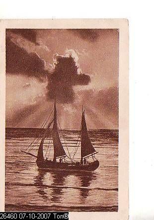 Ansichtkaart	Onweerswolken	zeilboot, Verzenden, 1920 tot 1940, Gelopen, Natuur