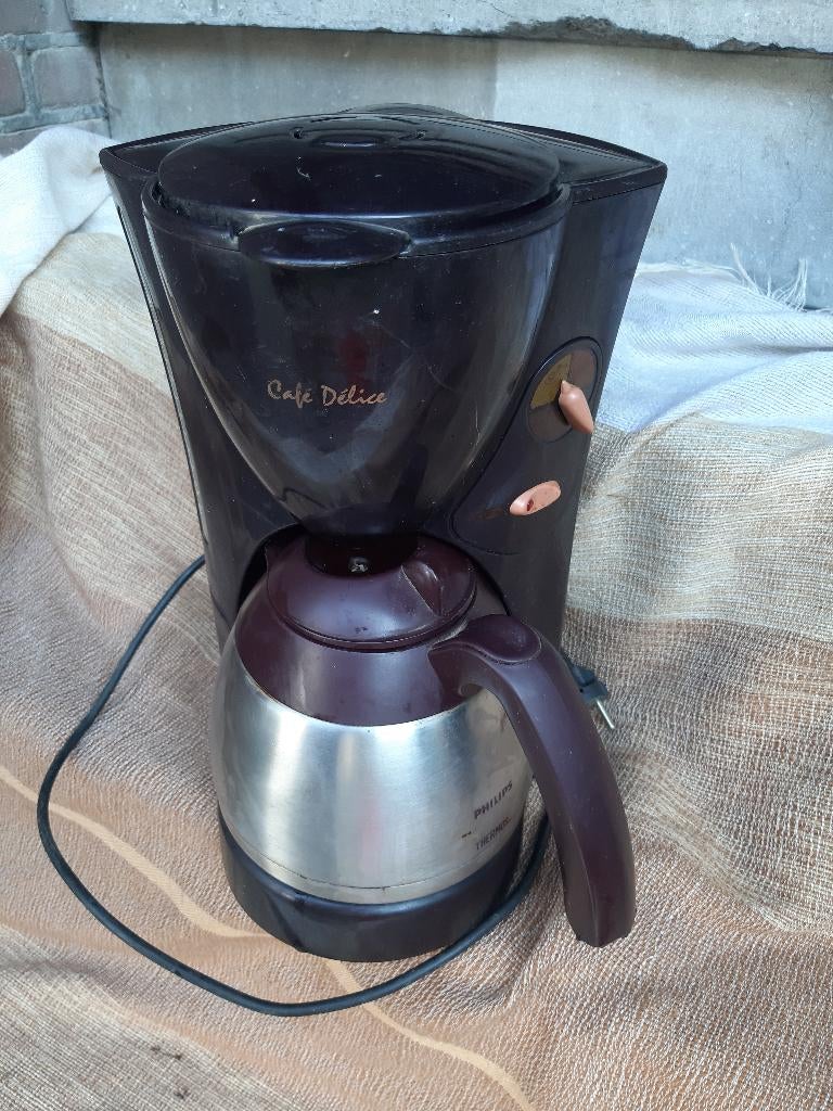 Philips Café Delicé HD7612/A, vintage, met isoleerkan, Ophalen, Gebruikt, Koffiemachine, Gemalen koffie