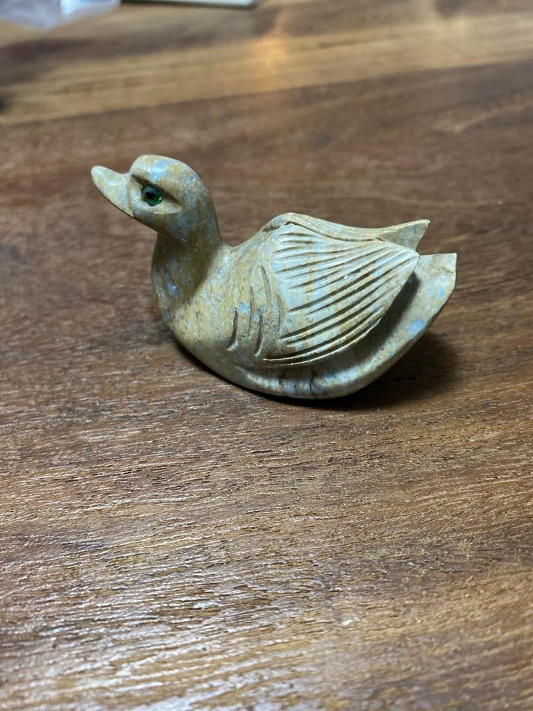 Stenen Eendje met Groene Ogen, Ophalen of Verzenden