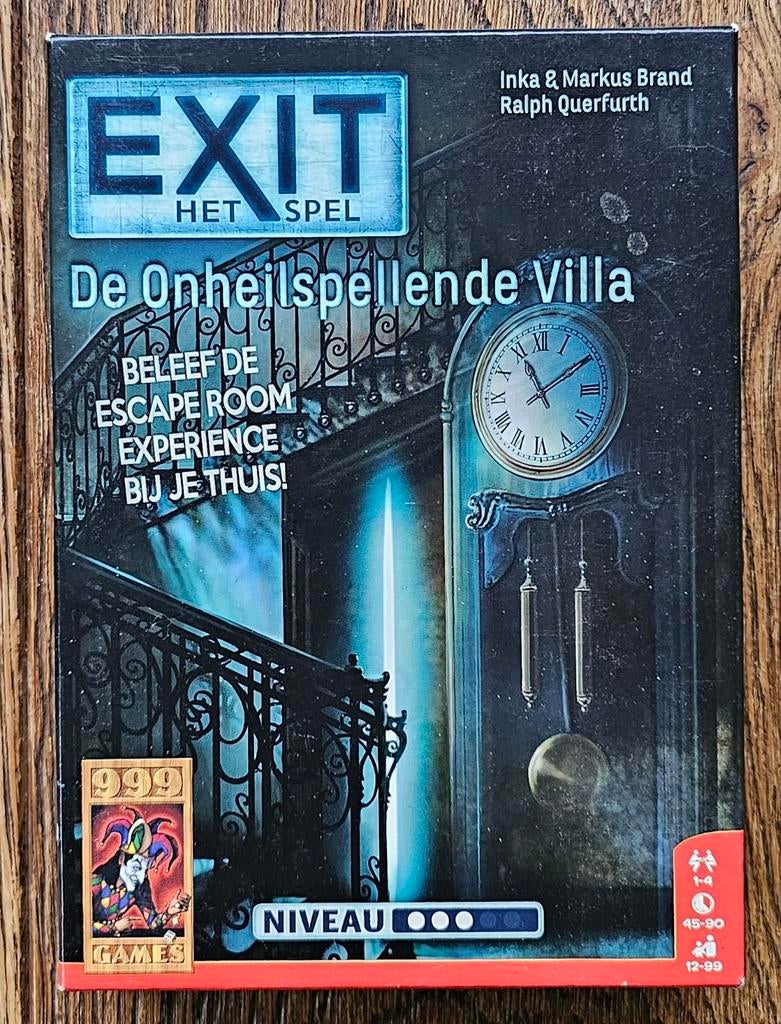 EXIT escaperoom De Onheilspellende villa, Ophalen of Verzenden, Zo goed als nieuw